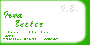 irma beller business card